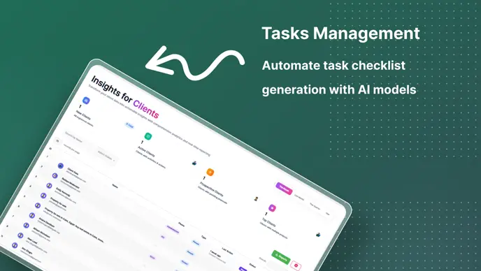 Client insights — searchable records segmented by status