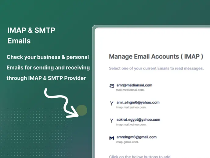 Email accounts — manage IMAP inboxes from one screen
